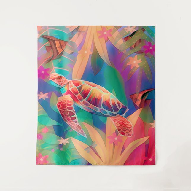 Tenture Imaginaire de tortue de mer grande (Devant)