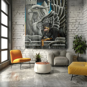 Tenture Imaginaire Rottweiler Chien Gargoyle