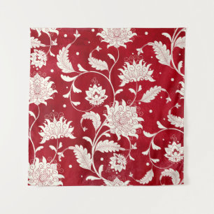Tenture Imitation porcelaine chinoise : peinture florale
