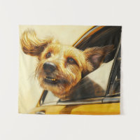 Impression d'art de chien joueur profitant d'une b