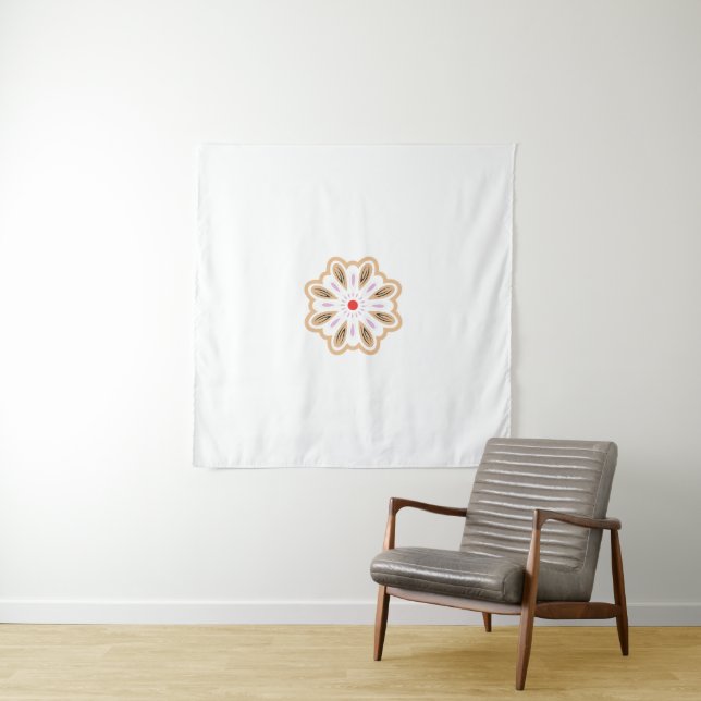 Tenture Impression d'art floral Mandala | Décor Boho (En situation (horizontale))