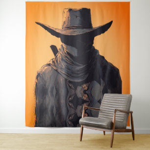 Tenture Impression d'art mural de cow-boy hors-la-loi somb