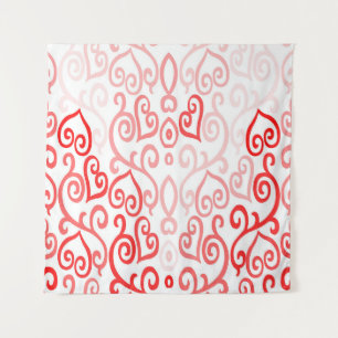Tenture Impression de cœur rouge et blanc