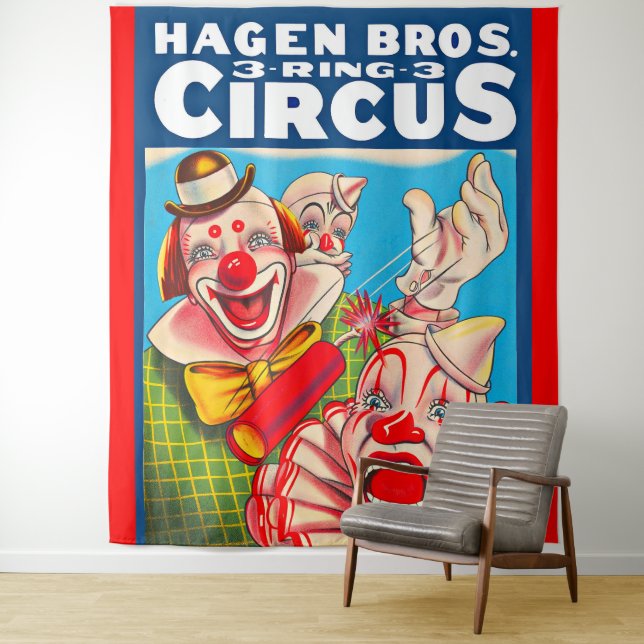 Tenture Impression de l'affiche Hagen Brothers Circus dans (En situation)
