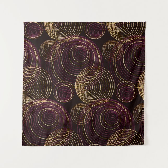 Tenture Impression géométrique Or Luxuriante (Devant)
