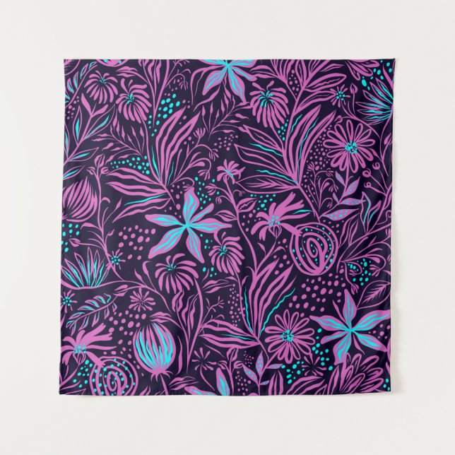 Tenture Imprimer le dessin de feuilles motifs (Devant)