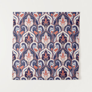 Tenture Indian Paisley : Médaillon Floral Sans Seamless.