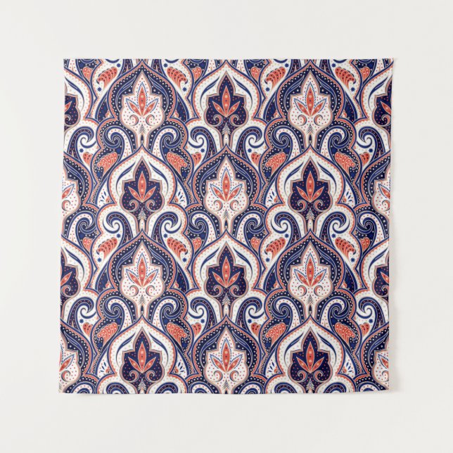 Tenture Indian paisley pattern seamless. Persian arabesque (Devant)