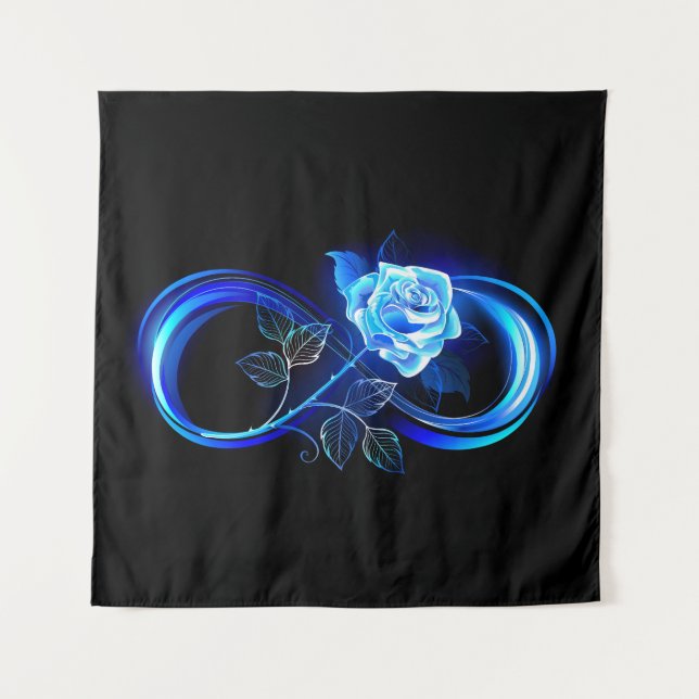 Tenture Infini lumineux avec rose bleue (Devant)