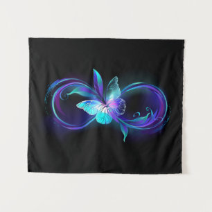 Tenture Infinité brillante avec papillon magique
