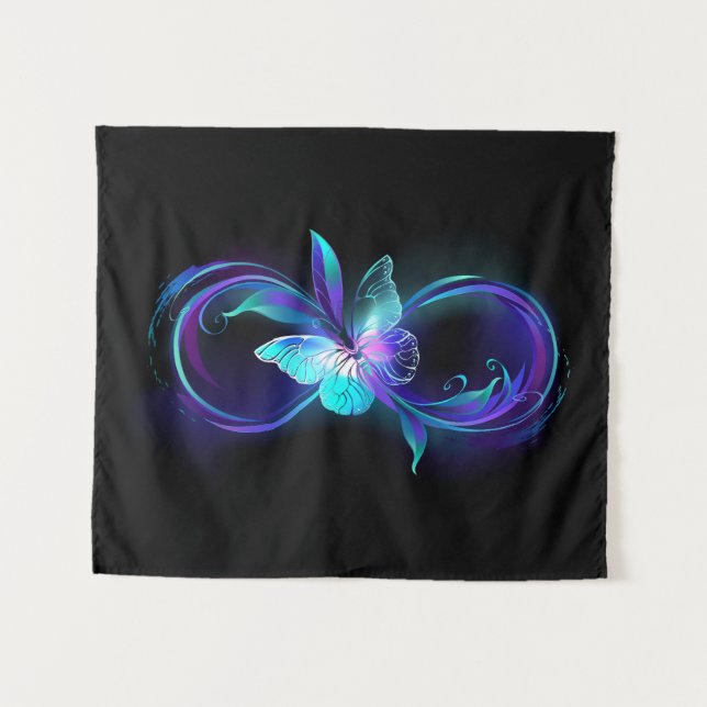 Tenture Infinité brillante avec papillon magique (Devant (Horizontal))