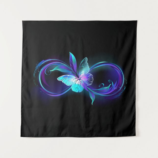 Tenture Infinité brillante avec papillon magique (Devant)