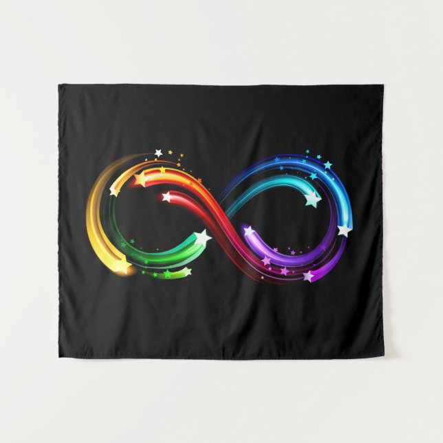 Tenture Infinity symbol of rainbow comets (Devant (Horizontal))