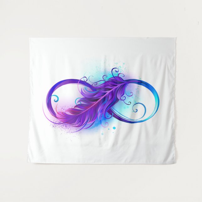Tenture Infinity with purple feather (Devant (Horizontal))