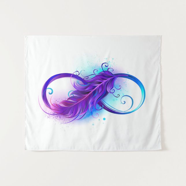 Tenture Infinity with Purple Feather (Devant (Horizontal))