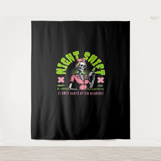 Tenture Infirmière de nuit - Idées cadeaux de la Semaine n (Devant)