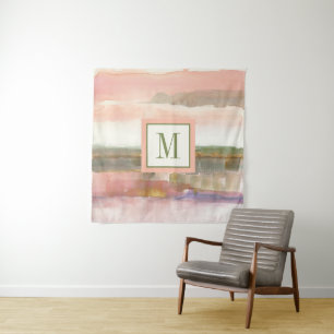 Tenture Influence du monogramme de culture d'or de ligne