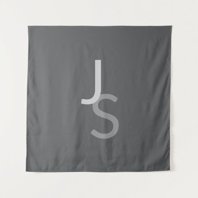Tenture Initiales chevauchantes modernes monogrammées | Gr (Devant)