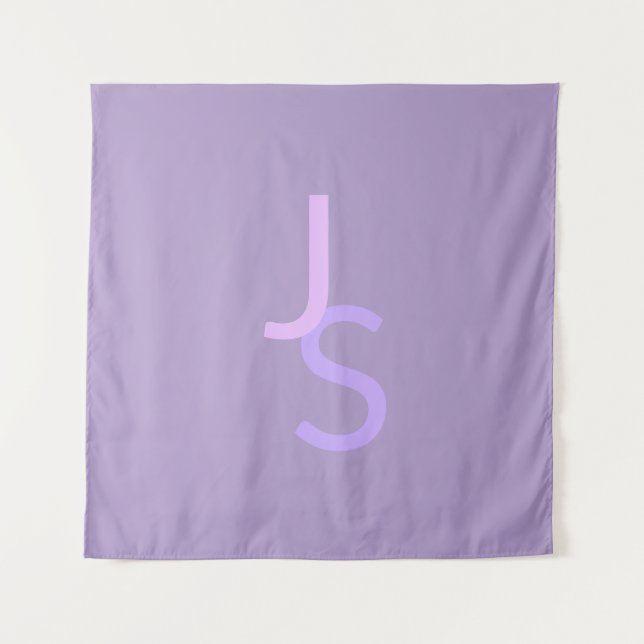 Tenture Initiales chevauchantes modernes monogrammées | Vi (Devant)