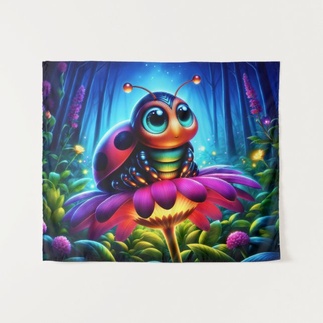 Tenture Insecte magique dans une forêt nocturne lumineuse (Devant (Horizontal))