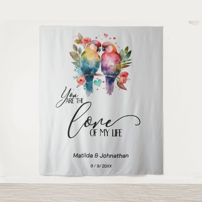 Tenture Inséparables. Tu es l'amour de ma vie ! (Devant)
