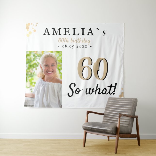 Tenture Inspirational 60th Birthday Photo fond (En situation (horizontale))
