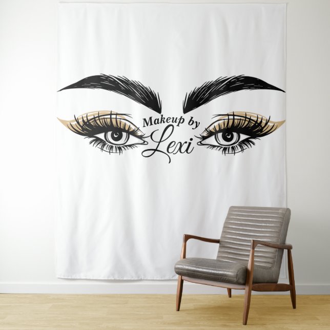 Tenture Institut de Beauté Pretty Eyes Maquillage Cils Ext (En situation)