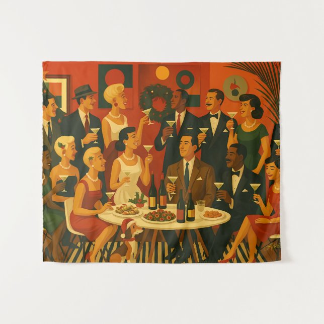Tenture Intellectuels de Martini de Noël Moderne du Milieu (Devant (Horizontal))