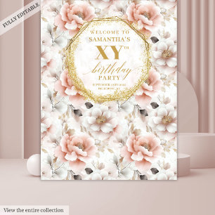 Tenture Intemporel Floral Dusty rose Anniversaire