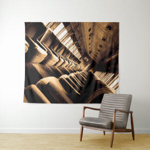 Tenture Intérieur du train à vapeur Sepia