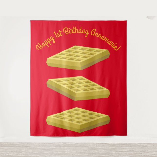 Tenture Invitation Anniversaire Petit Déjeuner Gaufre Mign (Devant)