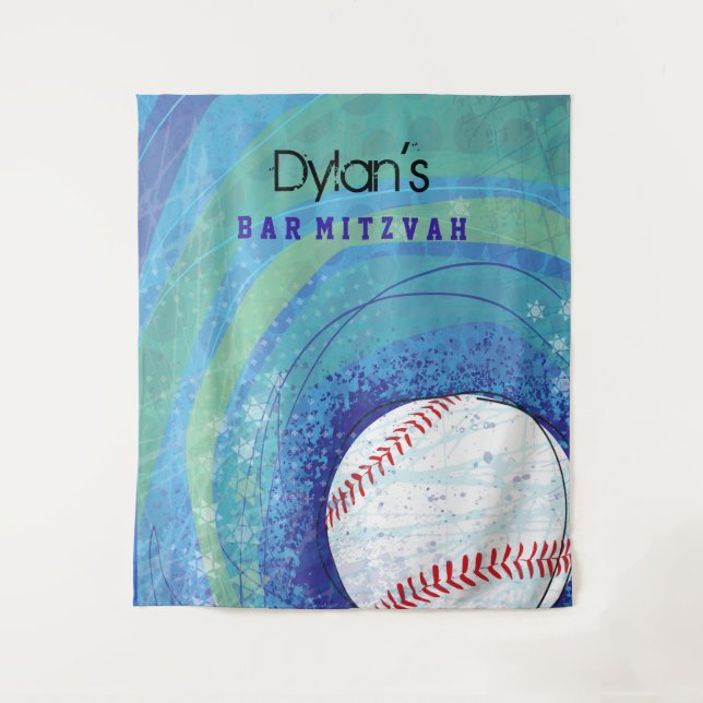 Tenture Invitation Bar Mitzvah de folie BASEBALL (Devant)