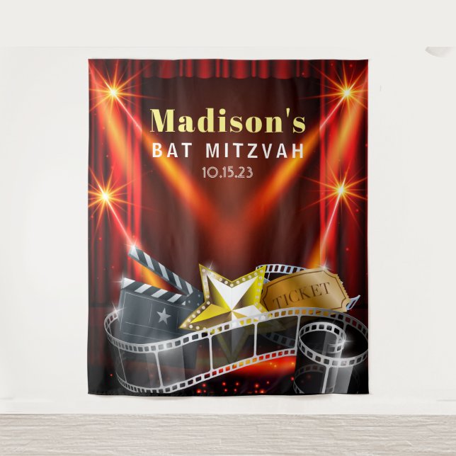 Tenture Invitation de Bat Mitzvah d'une star de cinéma hol (Devant)