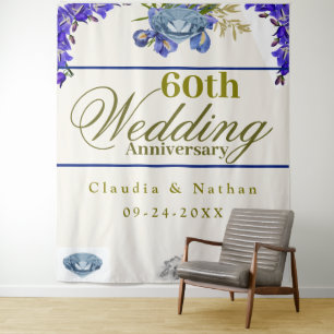 Tenture Iris Diamant 60e Anniversaire de Mariage
