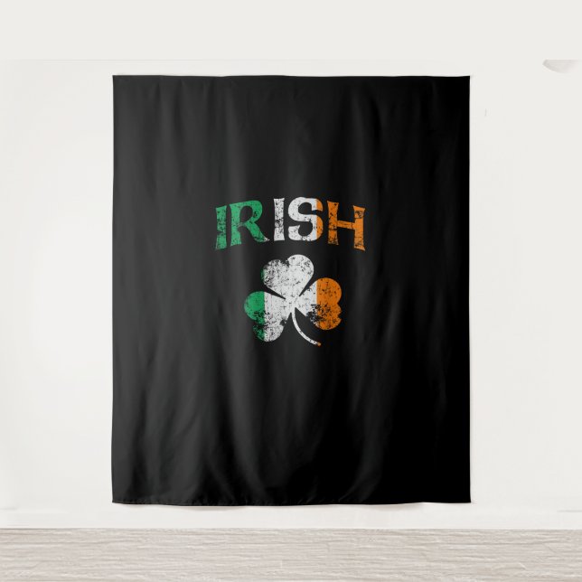 Tenture Irlande Shamrock Irlande Drapeau Jour de la Saint  (Devant)