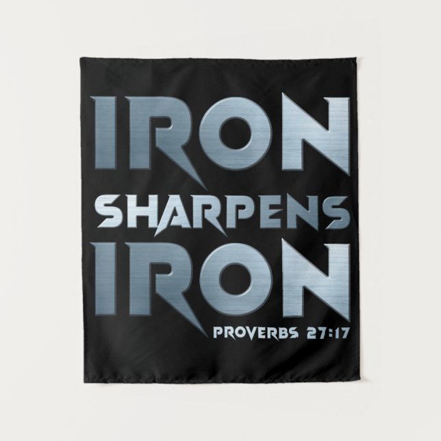 Tenture Iron Sharpens Fer - Christian Men & Women Proverbe (Devant)