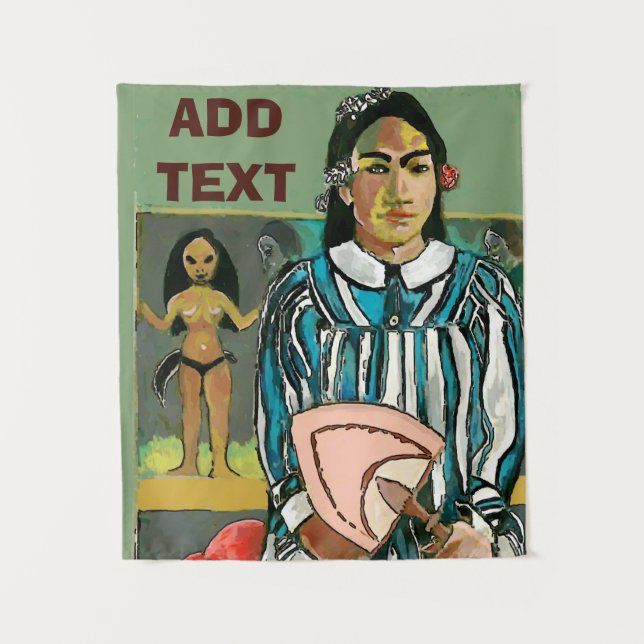Tenture Island Woman, ajouter du texte, Tapestry (Devant)