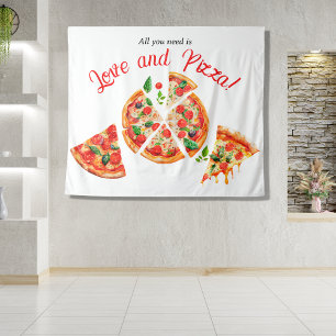 Tenture Italien Love & Pizza Party Fête des mariées en tra