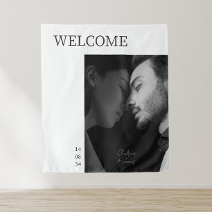 Tenture Ivoire   Mariage moderne chic photo de bienvenue