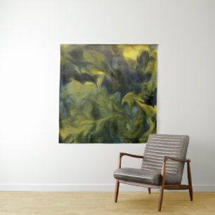 Tenture Jack Frost dans l'art Abstrait bleu gris et jaune