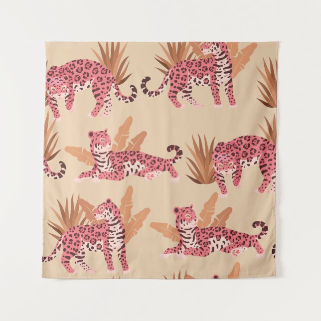 Tenture Jaguar rose : mignon Vintage sans joint (Devant)