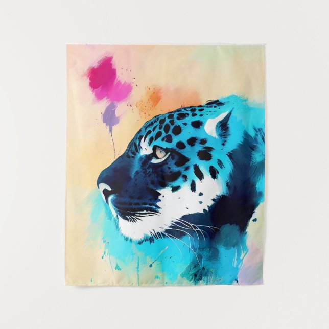 Tenture Jaguar Wild Nature Animal Color Art Peinture (Devant)