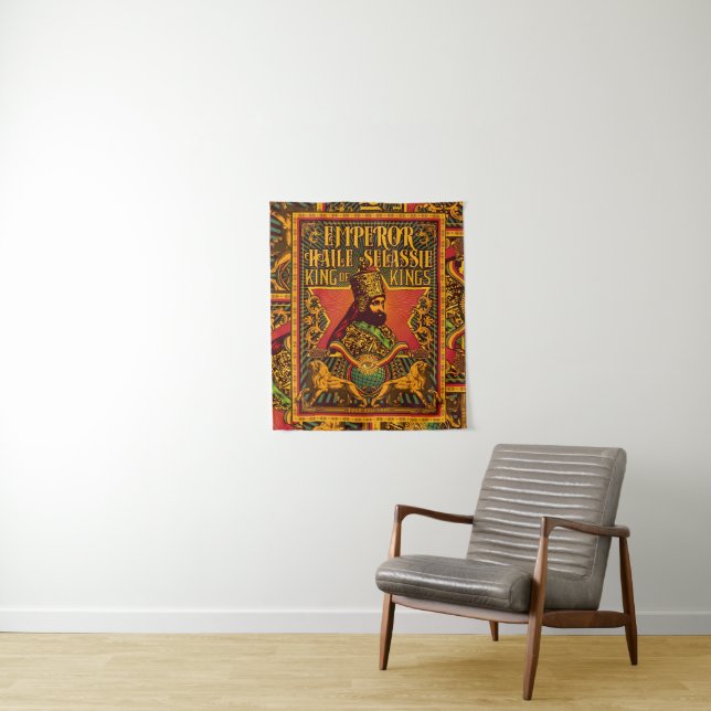 Tenture Jah Rastafari Selassie Rasta Reggae Afrika Racines (En situation)