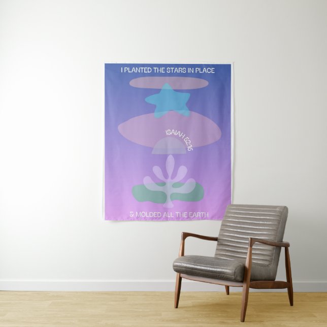 Tenture J'ai planté les étoiles en place (En situation)