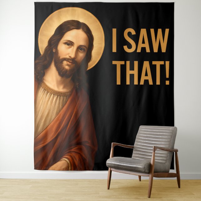 Tenture J'Ai Vu Que Jésus Drôle Citation Chrétienne (En situation)