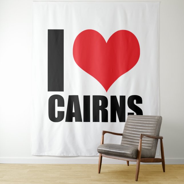 Tenture J'aime Cairns (En situation)
