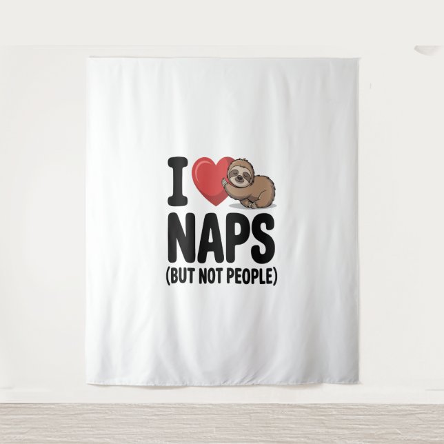 Tenture J'Aime Les Naps Mignonnes Soins (Devant)