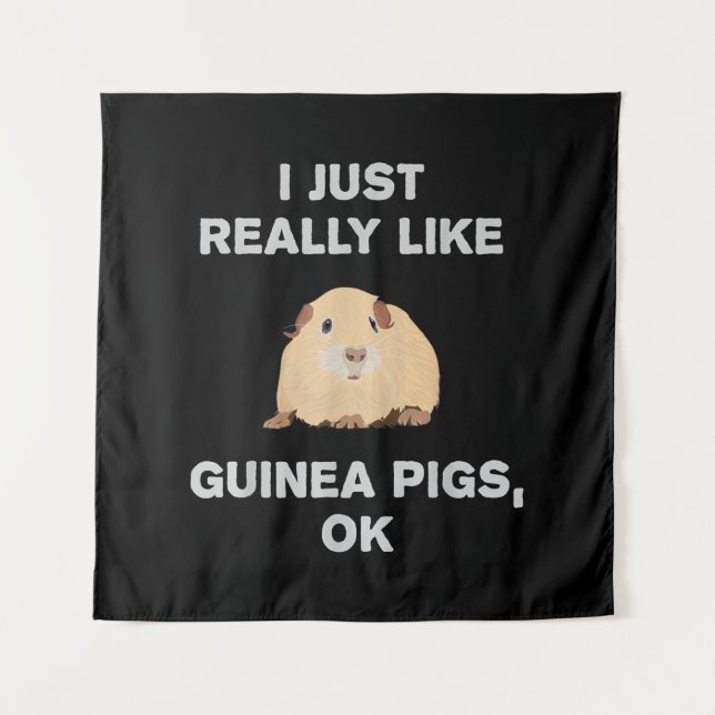 Tenture J'Aime Vraiment Les Cochons De Guinée Ok Drôle Coc (Devant)