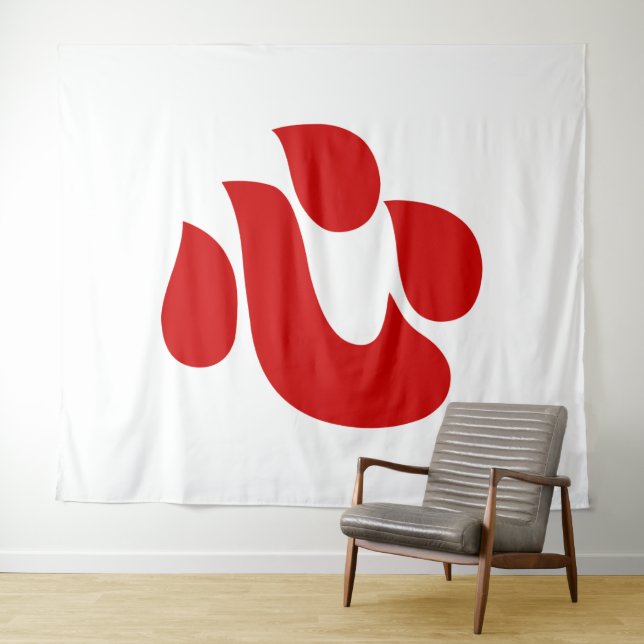 Tenture Japanese Kanji Heart 【Shin/Kokoro】 心 (En situation (horizontale))