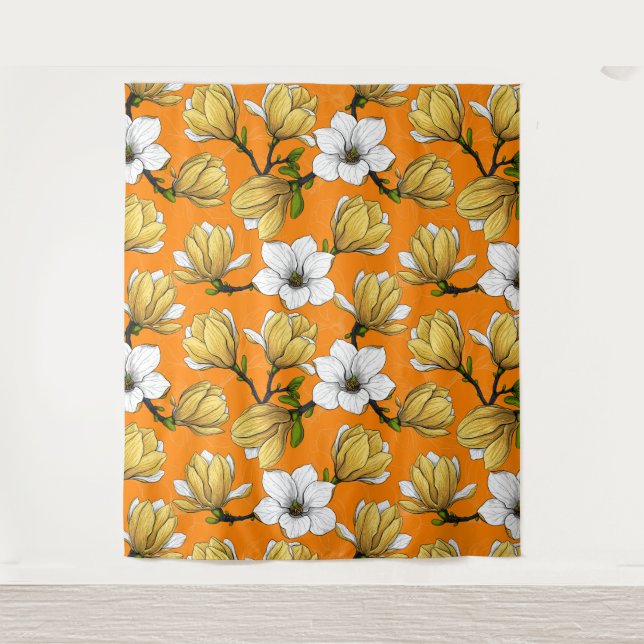 Tenture Jardin de Magnolia en jaune (Devant)